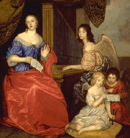 Sir Peter Lely Louise de La Valliere and her children oil painting image